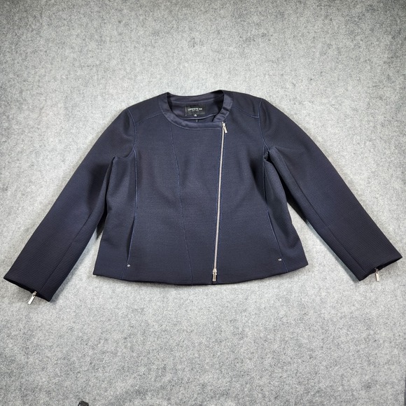 Lafayette 148 Jacket Womens 14w Trista Blazer Full Zip Grid